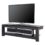 Fitueyes Black large size Tv Stand and Home Entertainment Center for 50-70inch big TVs with Tempered Glass and Wood Grain Finish,Black