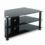 Glass TV Stand – Features Large Tempered Glass Shelves Supported by a Black, Powder Coated Steel Frame – Accommodate up to 73″ Flat Screen Television – Non-Toxic – ISTA 3A Certified