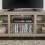 WE Furniture 70″ Wood Media TV Stand Storage Console, Driftwood